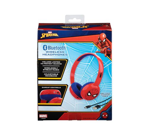 eKids Spiderman Ασύρματα Ακουστικά με ασφαλή μέγιστη ένταση ήχου για παιδιά και εφήβους (SM-B38VM) (Κόκκινο/Μπλε)