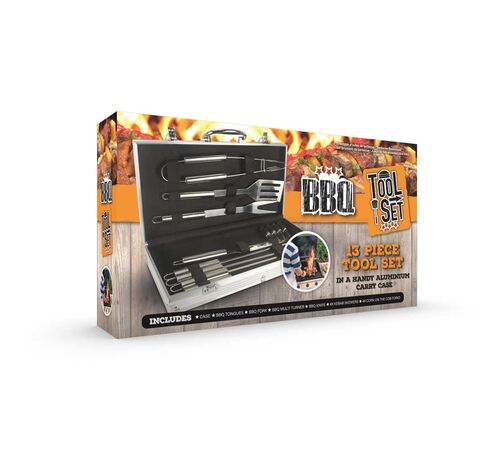 The Source BBQ Tool Set - Ανοξείδωτο σετ εργαλείων Barbeque (13 τεμάχια)