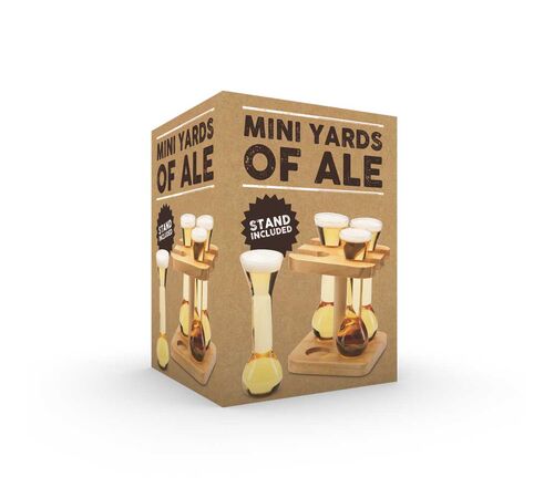 The Source Mini Yards Of Ale - Σετ Μινι Ποτηριών Μπύρας με Ξύλινη Βάση