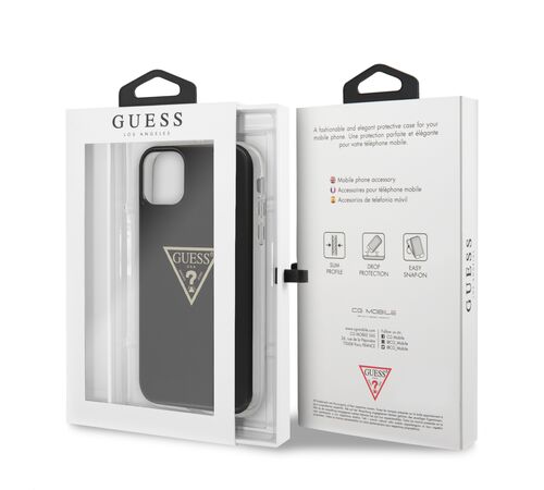 Guess “Metallic Triangle Glitter Logo Collection” Θήκη προστασίας από σιλικόνη – iPhone 11 Pro Max (Black – GUHCN65PCUMPTBK)