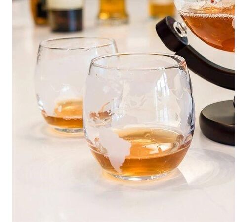 The Source Globe Decanter with Glasses - Σετ Κανάτα Υδρόγειος με 2 ποτήρια