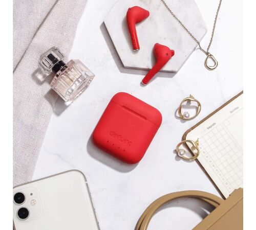 Defunc TRUE GO SLIM Bluetooth 5.2 Ασύρματα True Wireless Ακουστικά με θήκη (κόκκινο)