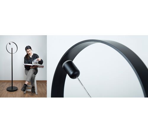 DesignNest Enso Floating Lamp Σφαιρική διακοσμητική λάμπα διαμέτρου 30 εκατοστών με ροοστάτη αφής (Μαύρο)