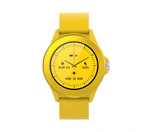 Forever Smartwatch με παλμογράφο Colorum CW-300 xYellow σε κίτρινο χρώμα
