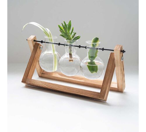 The Source - Home & Lifestyle - Propergator Vases - Ξυλινη βάση με βάζα για υδροπονική καλλιέργεια