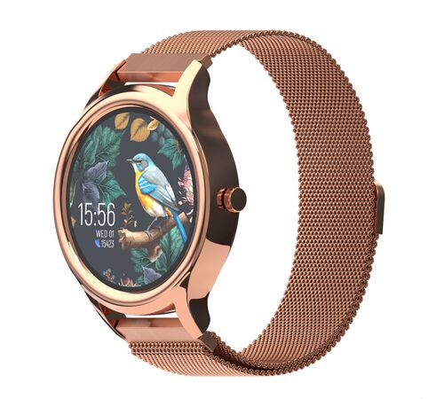 Forever ForeVive 3 SW-340 Smartwatch με Παλμογράφο και δύο λουράκια (Χρυσό)
