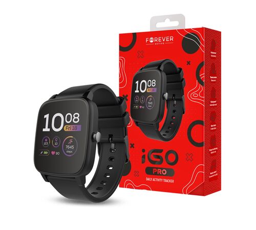 Forever iGo Pro JW-200 Smartwatch με Παλμογράφο (Μαύρο)