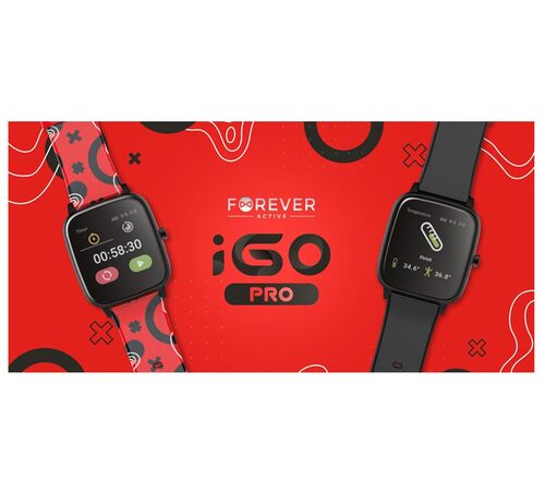 Forever iGo Pro JW-200 Smartwatch με Παλμογράφο (Μαύρο)