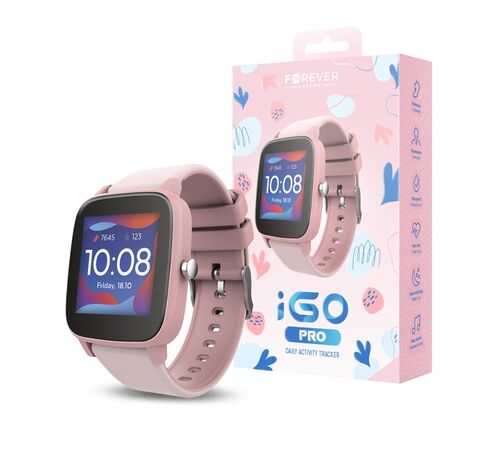 Forever iGo Pro JW-200 Smartwatch με Παλμογράφο (Ροζ)