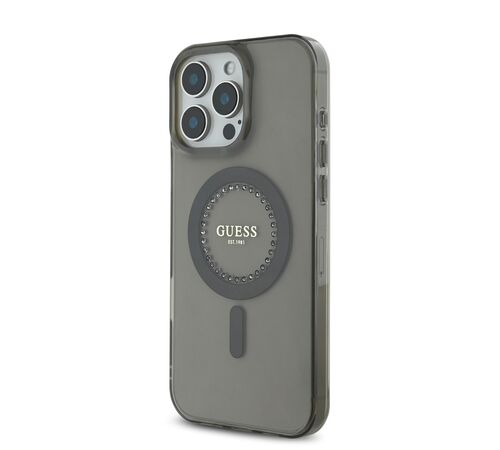 Guess Magsafe “Rhinestones” Hard Case Θήκη προστασίας από σκληρό πλαστικό – iPhone 16 Pro Max (Μαύρο – GUHMP16XPFTDTEK)