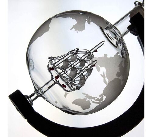 Globe Decanter Set - Μοναδικό Σετ Καράφας και Ποτηριών με Υφή Υδρογείου