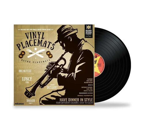 Vinyl Placemats - Σουπλά Βινυλίου - Σετ 4 Τεμαχίων για Λάτρεις της Μουσικής