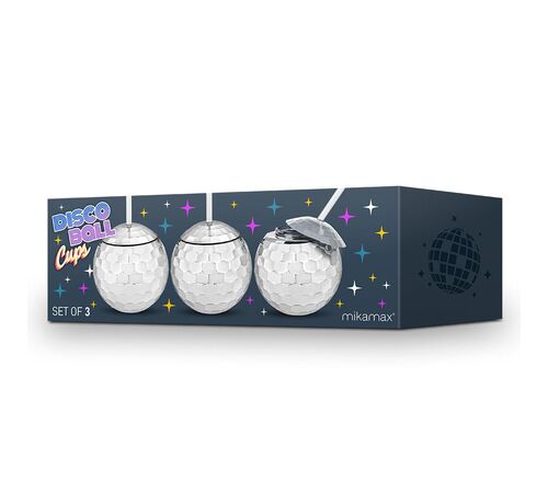 Disco Ball Cups – Σετ Ποτηριών Ντισκομπάλες – Σετ των 3