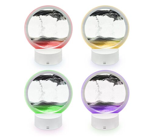 Sandscape Lamp – Περιστρεφόμενο 3D διακοσμητικό φωτιστικό με κινούμενη άμμο (Κυκλικό)
