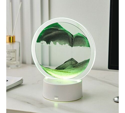 Sandscape Lamp – Περιστρεφόμενο 3D διακοσμητικό φωτιστικό με κινούμενη άμμο (Κυκλικό)