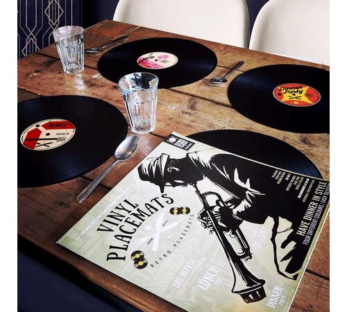 Vinyl Placemats - Σουπλά Βινυλίου - Σετ 4 Τεμαχίων για Λάτρεις της Μουσικής