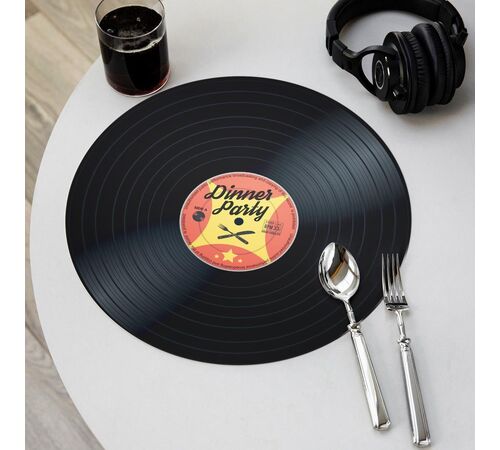 Vinyl Placemats - Σουπλά Βινυλίου - Σετ 4 Τεμαχίων για Λάτρεις της Μουσικής