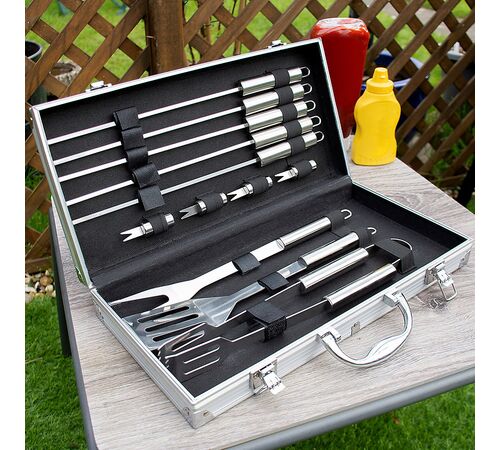 The Source BBQ Tool Set - Ανοξείδωτο Σετ Εργαλείων για BBQ (13 τεμάχια)
