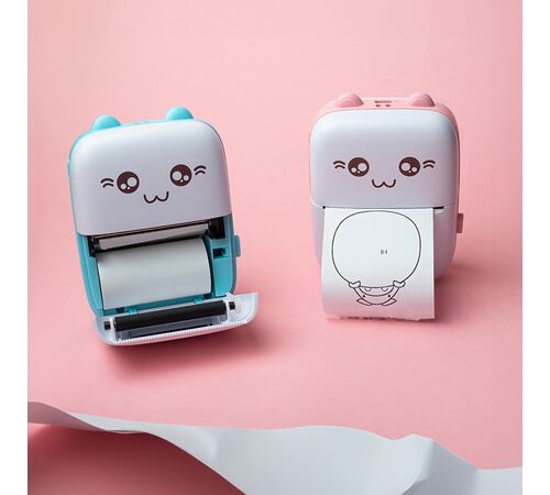 Maxlife Bluetooth thermal printer MXTP-100 pink - Παιδική ψηφιακή φωτογραφική μηχανή στιγμιαιας εκτύπωσης σε ροζ χρώμα