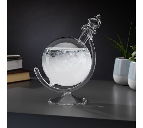 The Source – Storm Glass Globe – Εντυπωσιακό Διακοσμητικό Βαρόμετρο Γραφείου με Κρυσταλλική Αντίδραση
