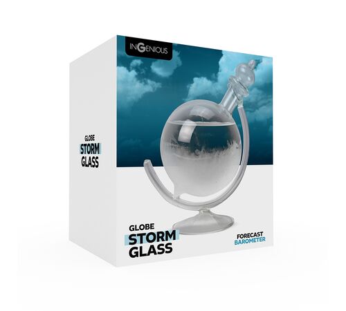 The Source – Storm Glass Globe – Εντυπωσιακό Διακοσμητικό Βαρόμετρο Γραφείου με Κρυσταλλική Αντίδραση