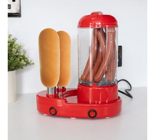 The Source – Hot Dog Maker – Συσκευή για Χοτ Ντογκ με Δοχείο για Ψωμάκια & Σχάρα για Λουκάνικα