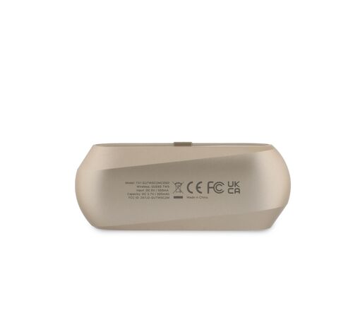 Guess Elongated Metallic Classic Printed Logo True Wireless ENC Earphones (Gold - GUTWSC2MCDSD)