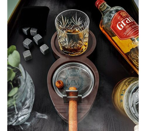 Whiskey & Cigar Tray – Ξύλινος Δίσκος για Ουίσκι & Πούρο