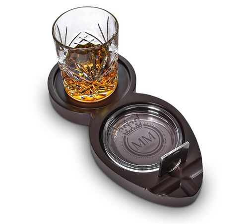 Whiskey & Cigar Tray – Ξύλινος Δίσκος για Ουίσκι & Πούρο