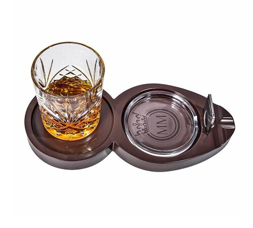 Whiskey & Cigar Tray – Ξύλινος Δίσκος για Ουίσκι & Πούρο