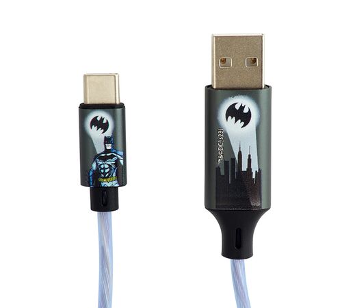 Lazerbuilt Batman Light-Up USB-C Φωτιζόμενο καλώδιο φόρτισης μήκους 1,2 μέτρα