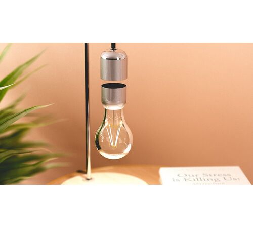 Designnest® Levitating Light Bulb |Table Lamp| Μαγνητικό αιωρούμενο επιτραπέζιο φωτιστικό (ασημί)