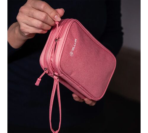 Tellur Universal Travel Cable Organizer- Τσάντα οργάνωσης Ταξιδιου σε ροζ χρώμα (TLL193021)