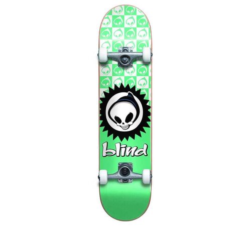 BLIND  Reaper Yth FP Soft Wheels Complete Skateboard Checkered7.375'' - Teal