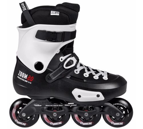 POWERSLIDE Zoom Pro 80 Πατίνια Χρώμα (Μαύρο-Λευκό), Μέγεθος (37-38)