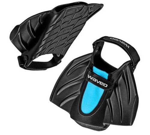 Waveo Swim Fins Βατραχοπέδιλα Ρυθμιζόμενα - Black/Blue Χρώμα (Μαύρο-Μπλε), Μέγεθος (32-39)