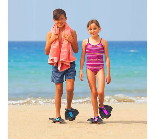 Waveo Swim Fins Βατραχοπέδιλα Ρυθμιζόμενα - Black/Blue Χρώμα (Μαύρο-Μπλε), Μέγεθος (32-39)