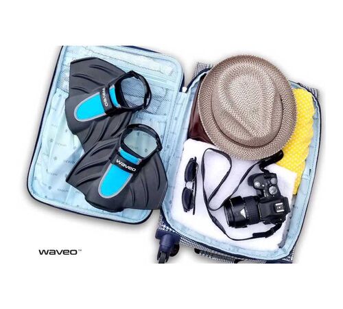 Waveo Swim Fins Βατραχοπέδιλα Ρυθμιζόμενα - Black/Blue Χρώμα (Μαύρο-Μπλε), Μέγεθος (32-39)
