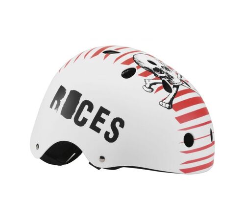 ROCES CE Skull 800 Aggressive Κράνος - Ματ Λευκό/Κόκκινο Χρώμα (Λευκό), Μέγεθος (Medium: 55-58εκ.)