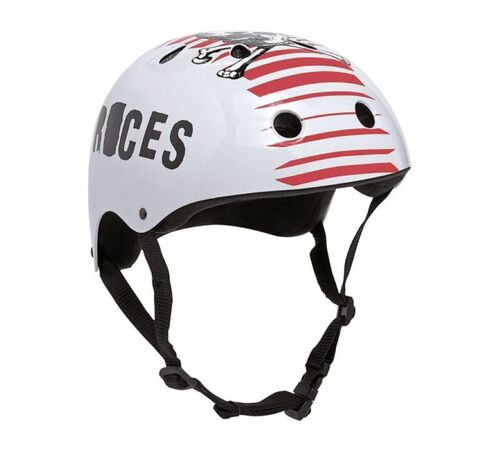ROCES CE Skull 800 Aggressive Κράνος - Ματ Λευκό/Κόκκινο Χρώμα (Λευκό), Μέγεθος (Medium: 55-58εκ.)