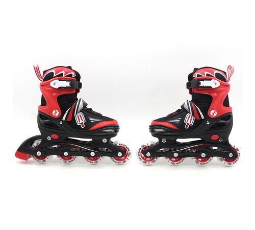ΑΘΛΟΠΑΙΔΙΑ Αυξομειούμενα Inline/Roller Skates/Παγοπέδιλα, 3 σε 1, για Αγόρια Χρώμα (Κόκκινο), Μέγεθος (34-37)