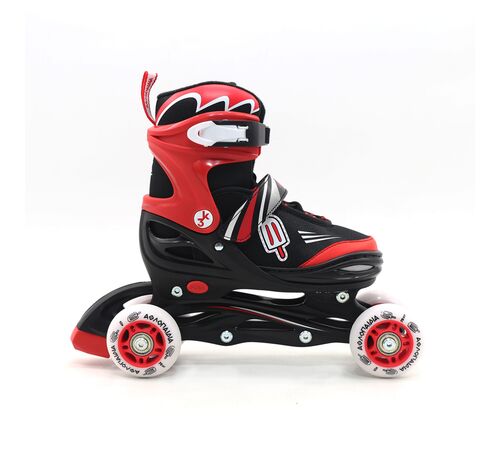 ΑΘΛΟΠΑΙΔΙΑ Αυξομειούμενα Inline/Roller Skates/Παγοπέδιλα, 3 σε 1, για Αγόρια Χρώμα (Κόκκινο), Μέγεθος (30-33)