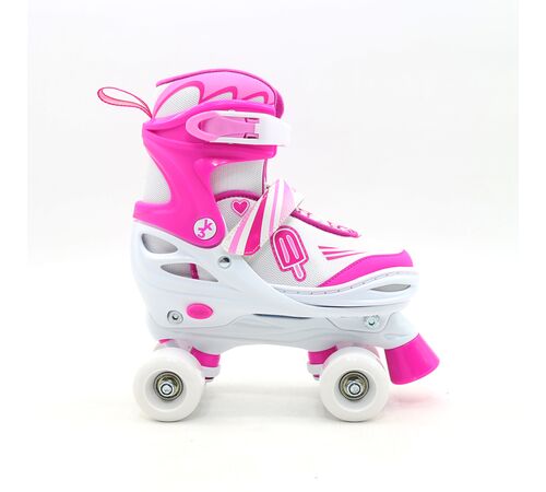 ΑΘΛΟΠΑΙΔΙΑ Αυξομειούμενα Inline/Roller Skates/Παγοπέδιλα, 3 σε 1, για Κορίτσια Χρώμα (Φούξια), Μέγεθος (34-37)