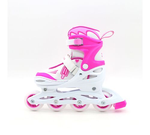 ΑΘΛΟΠΑΙΔΙΑ Αυξομειούμενα Inline/Roller Skates/Παγοπέδιλα, 3 σε 1, για Κορίτσια Χρώμα (Φούξια), Μέγεθος (34-37)