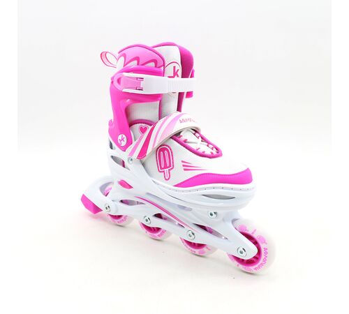 ΑΘΛΟΠΑΙΔΙΑ Αυξομειούμενα Inline/Roller Skates/Παγοπέδιλα, 3 σε 1, για Κορίτσια Χρώμα (Φούξια), Μέγεθος (34-37)