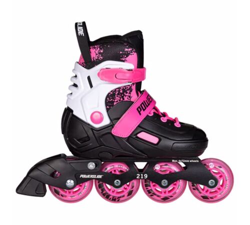 POWERSLIDE Khaan Magic Pink Αυξομειούμενα Πατίνια - Μαύρο/Λευκό/Ροζ Χρώμα (Μαύρο-Λευκό-Ροζ), Μέγεθος (39-42)