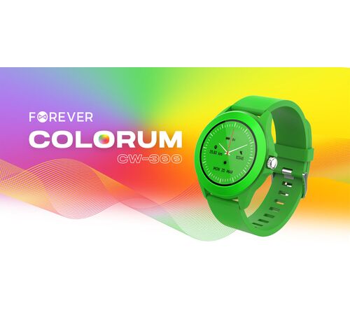 Forever Smartwatch με παλμογράφο Colorum CW-300 xGreen σε πράσινο χρώμα