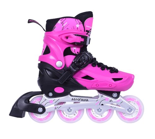 3K Αυξομειούμενα Πατίνια/Roller Skates/Παγοπέδιλα 3 σε 1 - Ροζ Χρώμα (Ροζ), Μέγεθος (35-38)