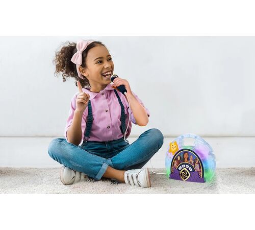 eKids Wish Sing Along Boombox Karaoke & Ασύρματο Μικρόφωνο για παιδιά με ενσωματωμένη μουσική, φωτισμό, Sound Effects (WH-115)  (Γαλάζιο/Μωβ)