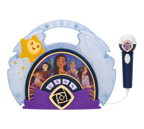 eKids Wish Sing Along Boombox Karaoke & Ασύρματο Μικρόφωνο για παιδιά με ενσωματωμένη μουσική, φωτισμό, Sound Effects (WH-115)  (Γαλάζιο/Μωβ)